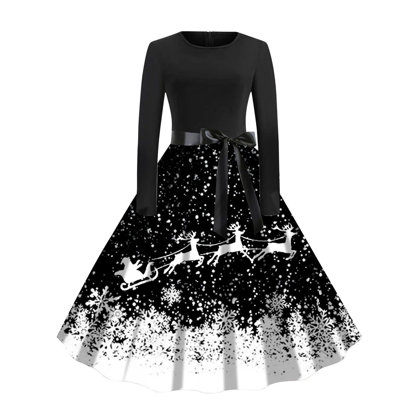 Festive Retro Swing Dress for Holiday Parties - Image 10