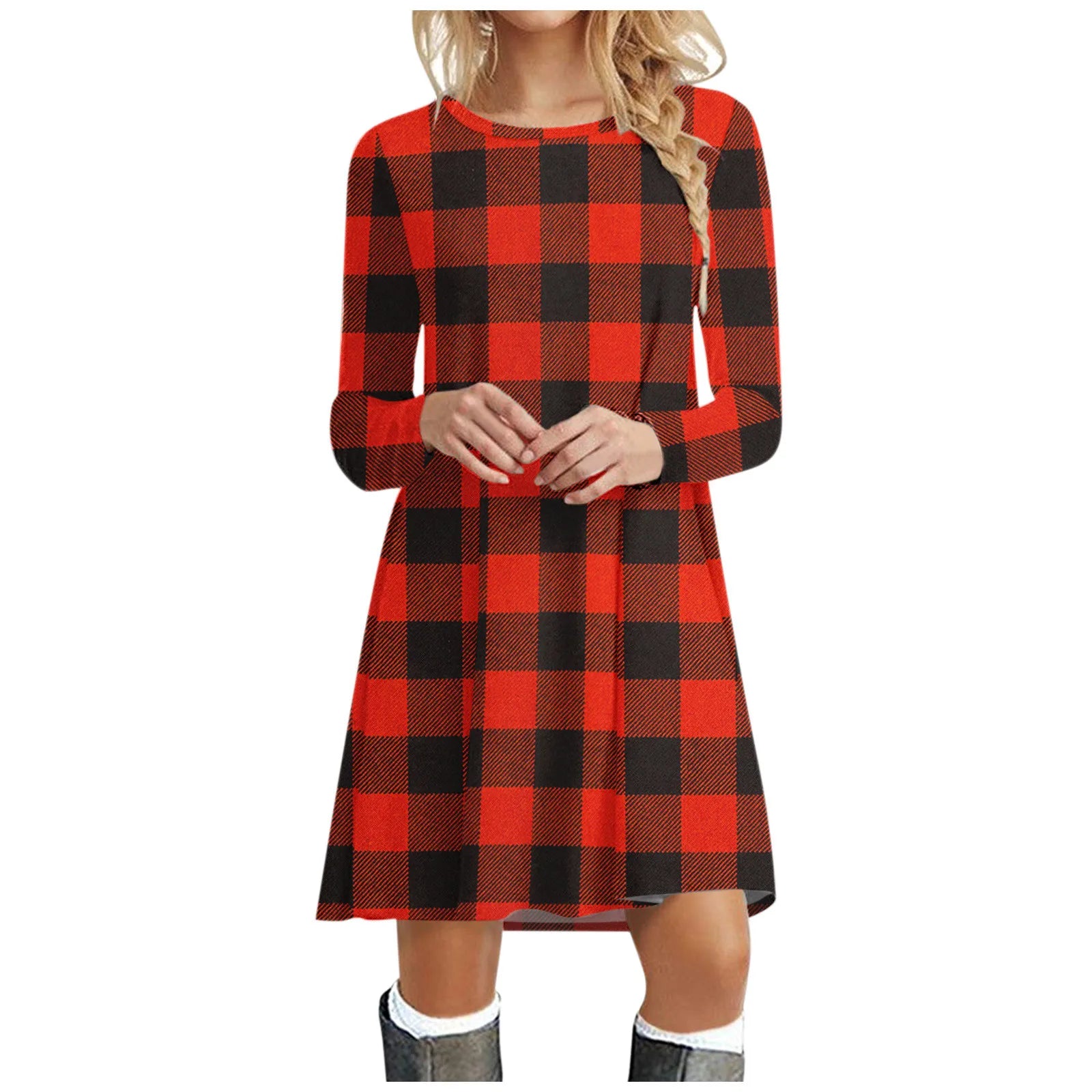 Winter Wonderland Snowman Print Plus Size Dress - Image 11