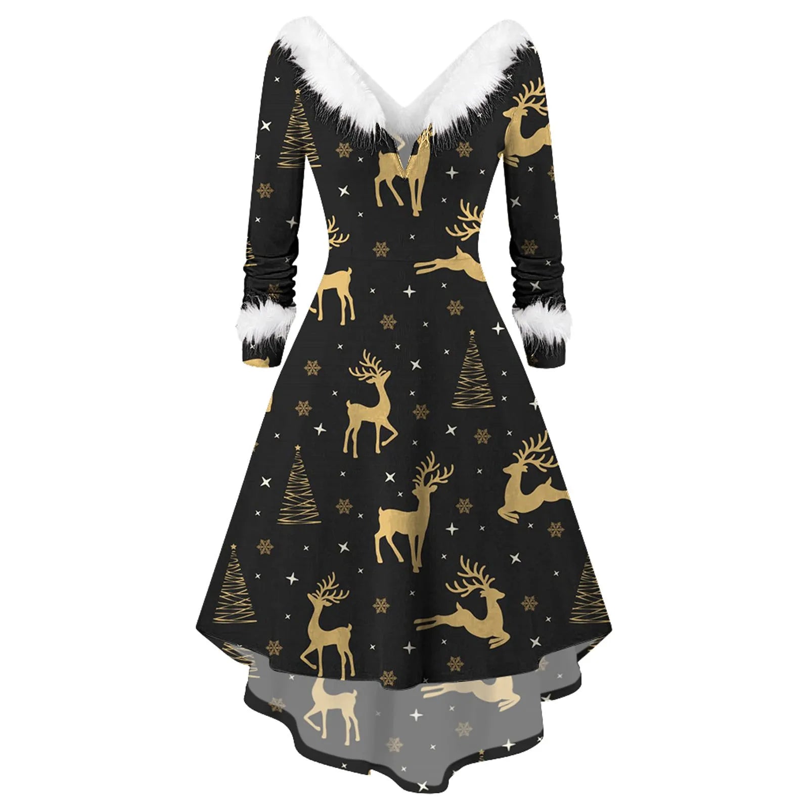 Chic Spliced Christmas Dress for Winter Parties - Image 18