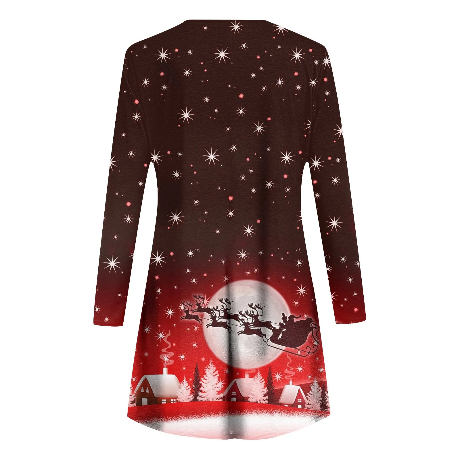 Festive Deer Print Mini Dress for Christmas Parties - Image 6