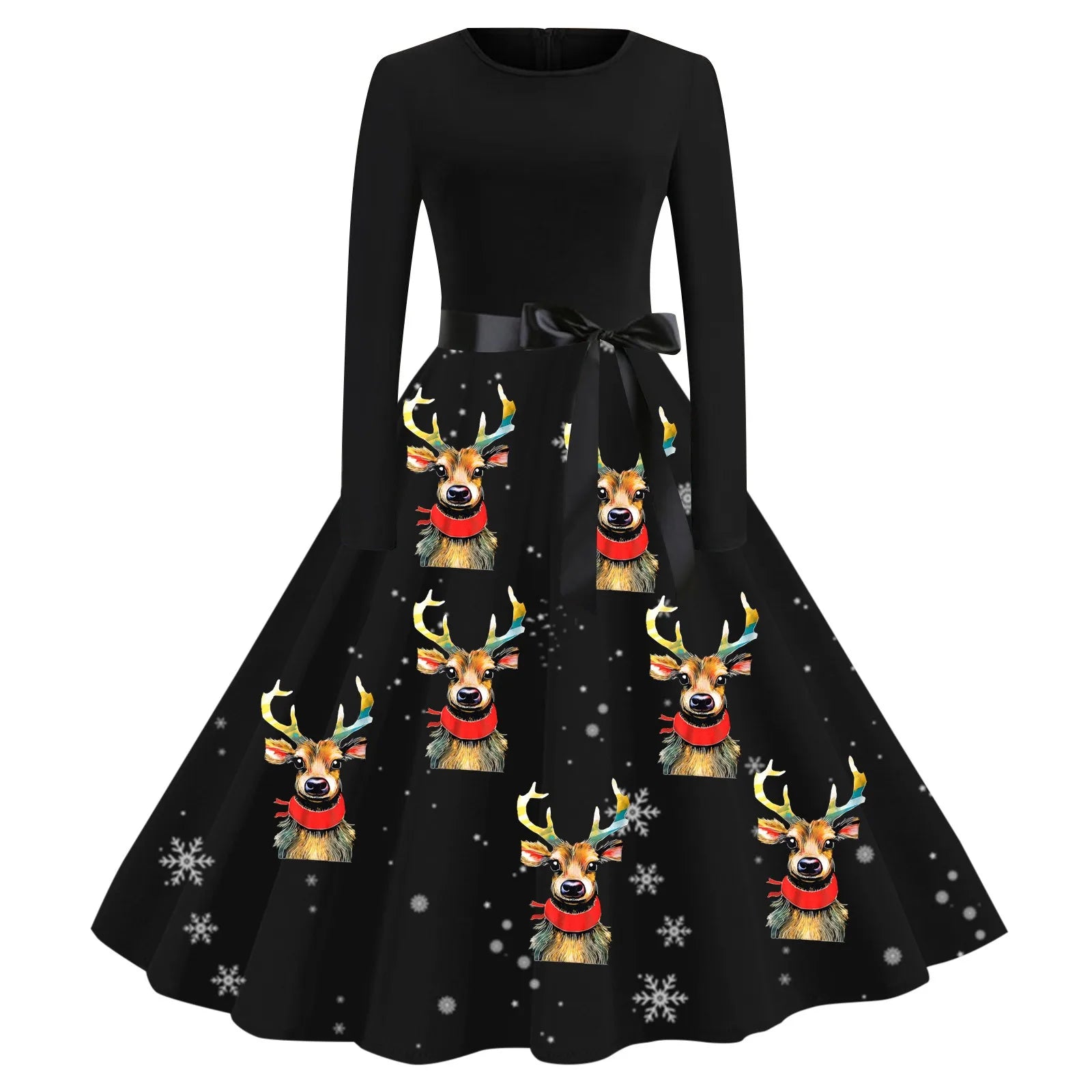 Chic Vintage 50s Swing Dress for Holiday Parties - Image 8