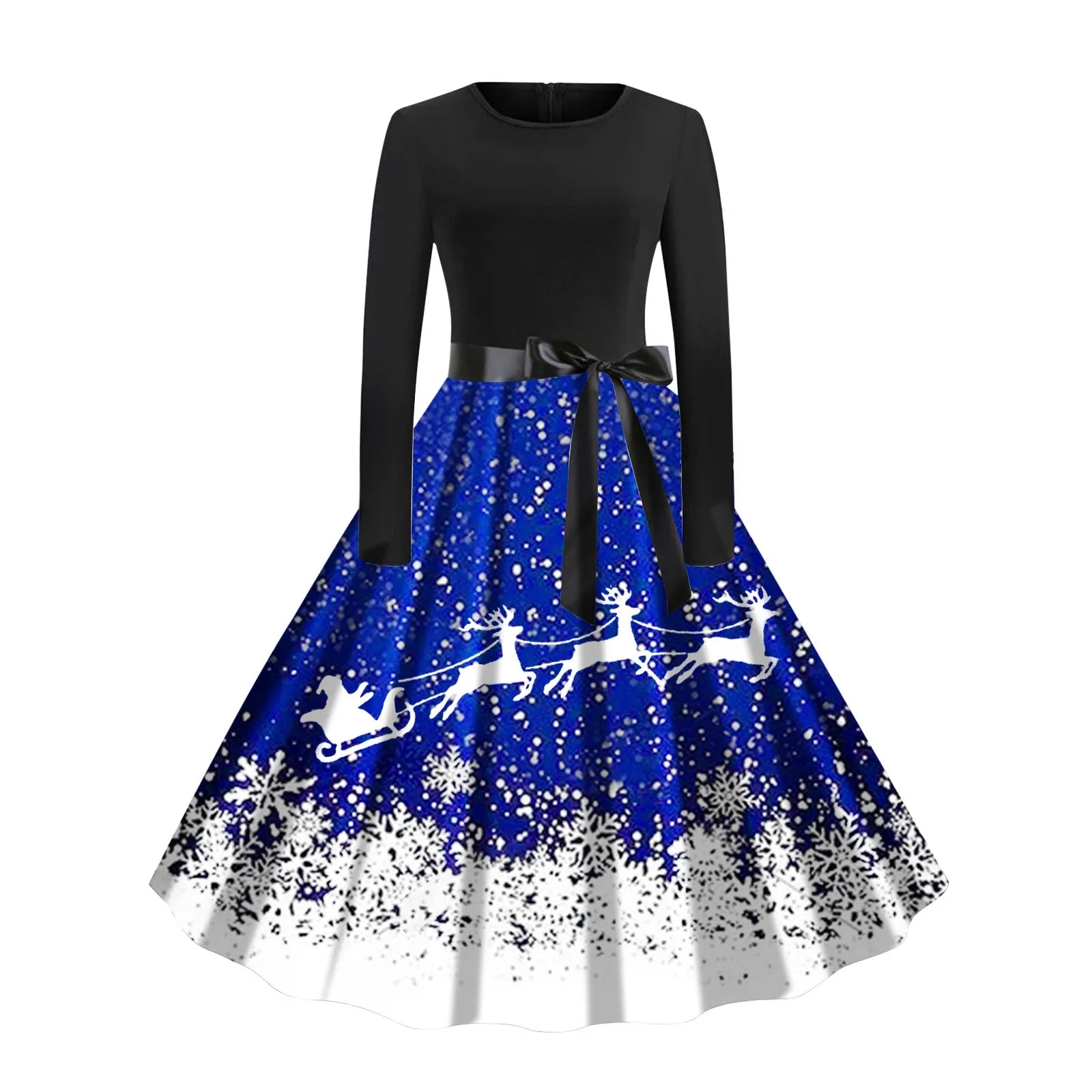 Festive Retro Swing Dress for Holiday Parties - Image 9