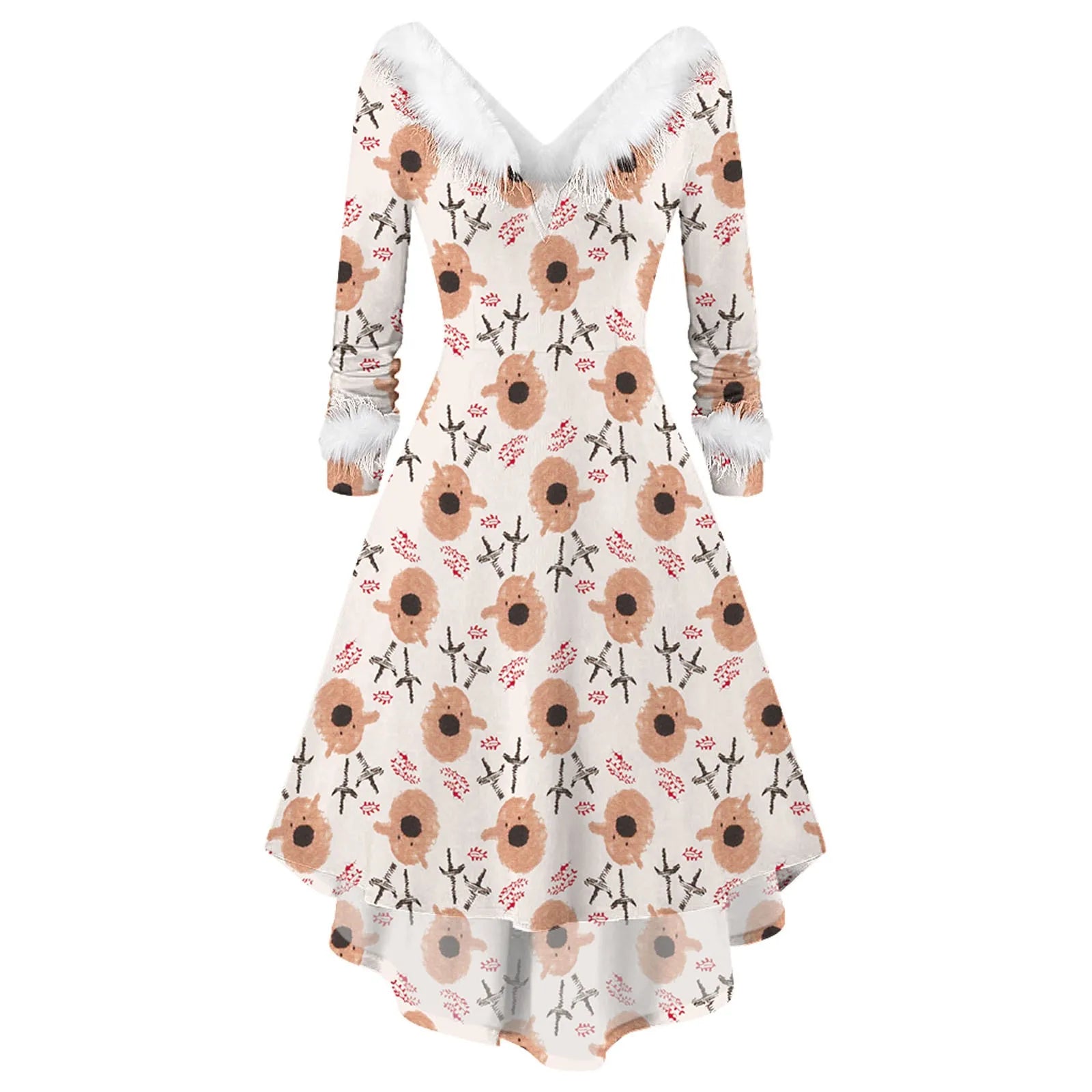 Chic Spliced Christmas Dress for Winter Parties - Image 14