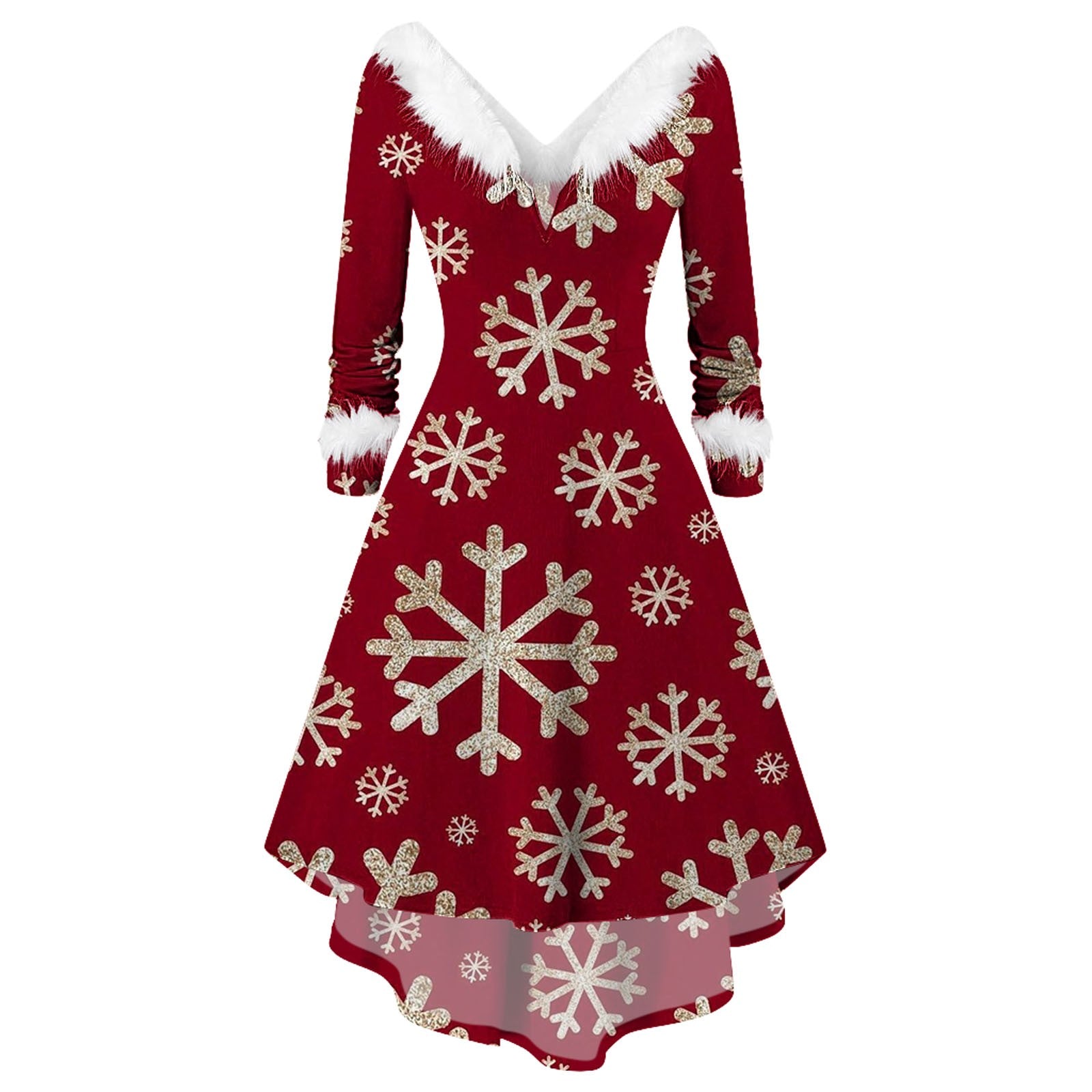 Chic Spliced Christmas Dress for Winter Parties - Image 28