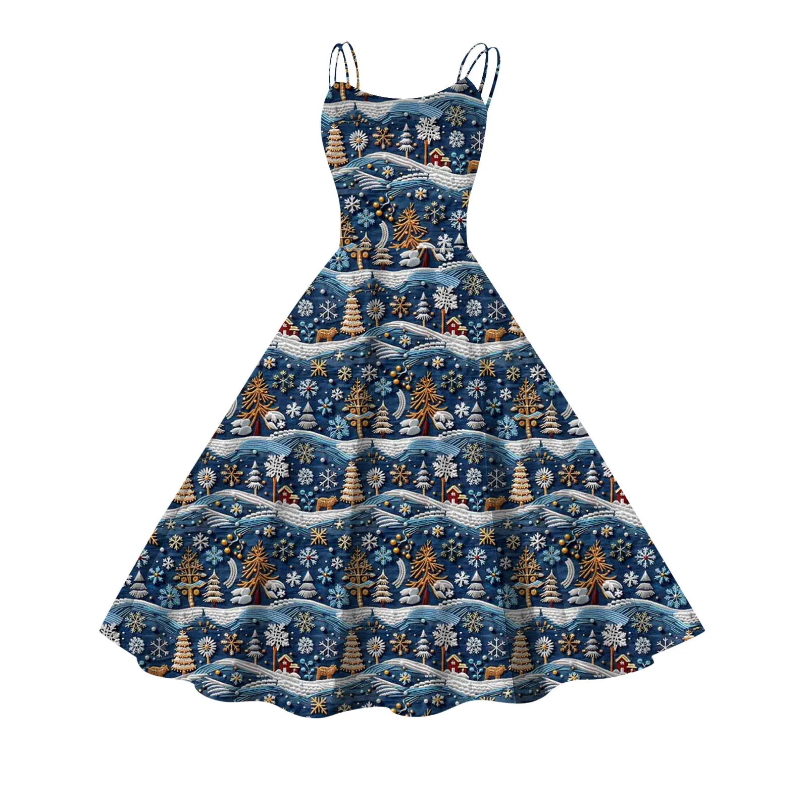 Vintage Christmas Swing Dress for Festive Parties - Image 10