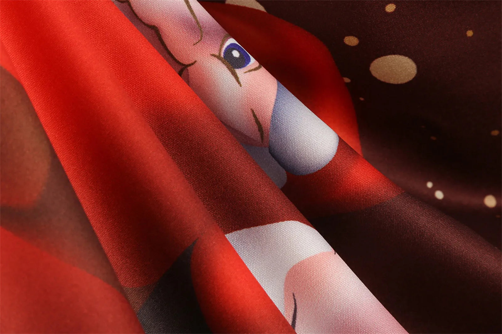 Festive Santa Print V-Neck Long Sleeve Dress - Image 11