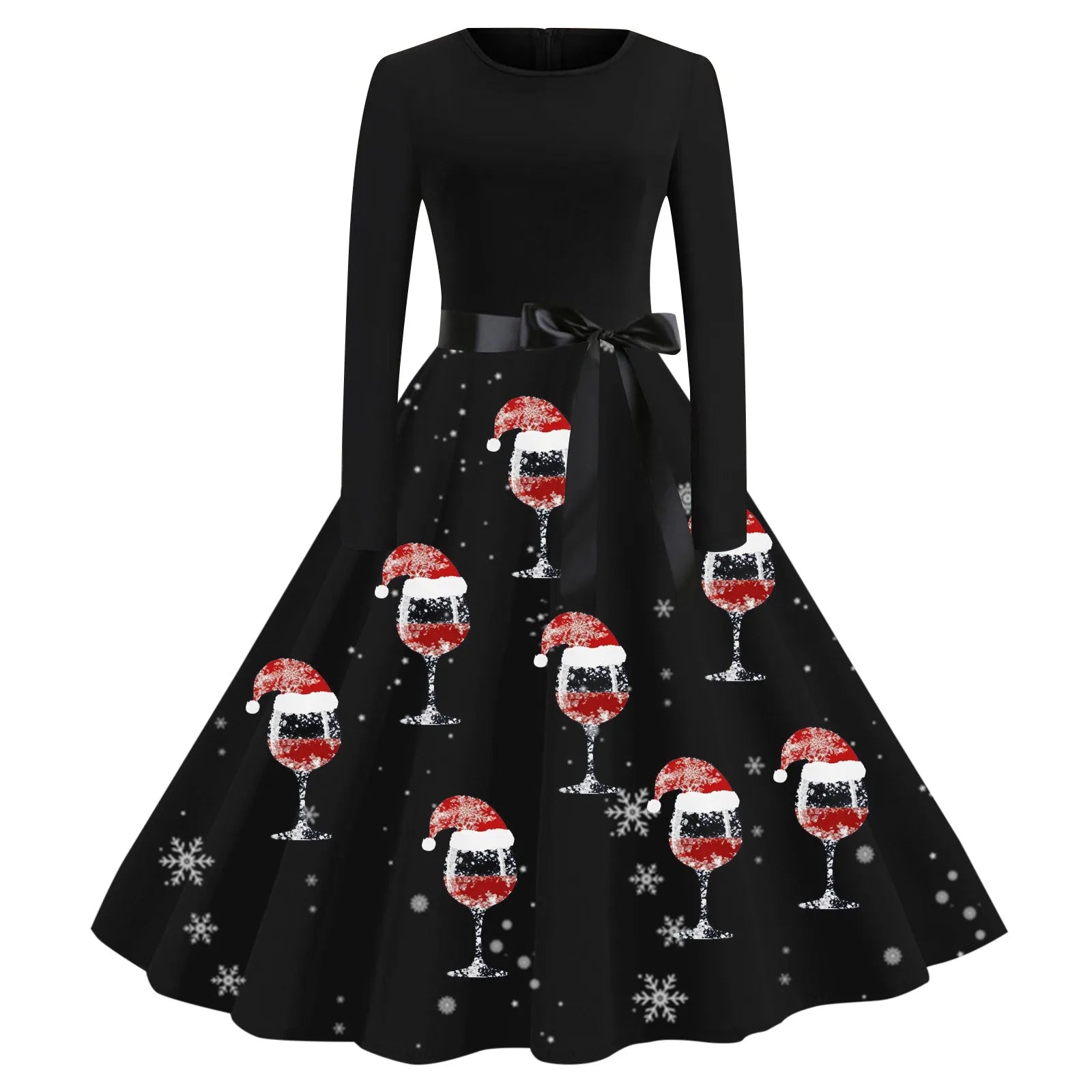Chic Vintage 50s Swing Dress for Holiday Parties - Image 7