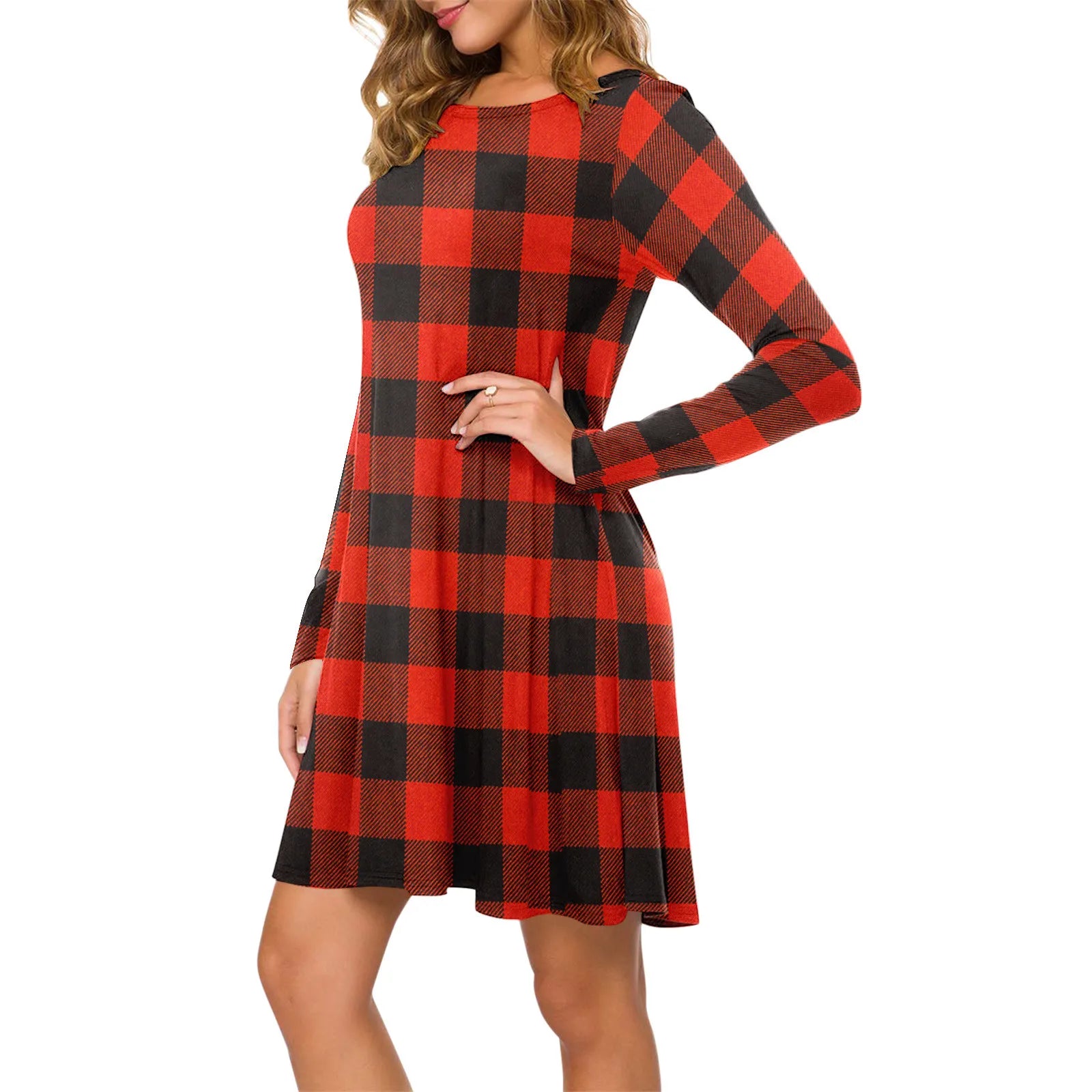 Winter Wonderland Snowman Print Plus Size Dress - Image 3