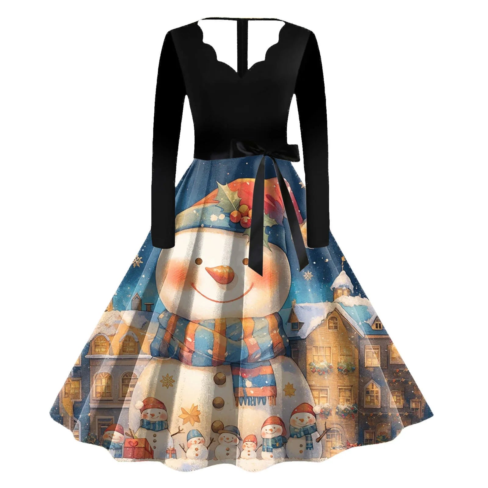 Vintage Christmas A-Line Dress for Festive Celebrations - Image 12