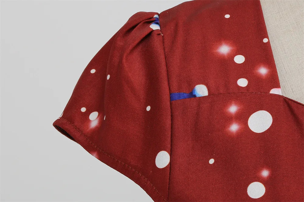 “Festive Snowflake Print Christmas Party Dress” - Image 44