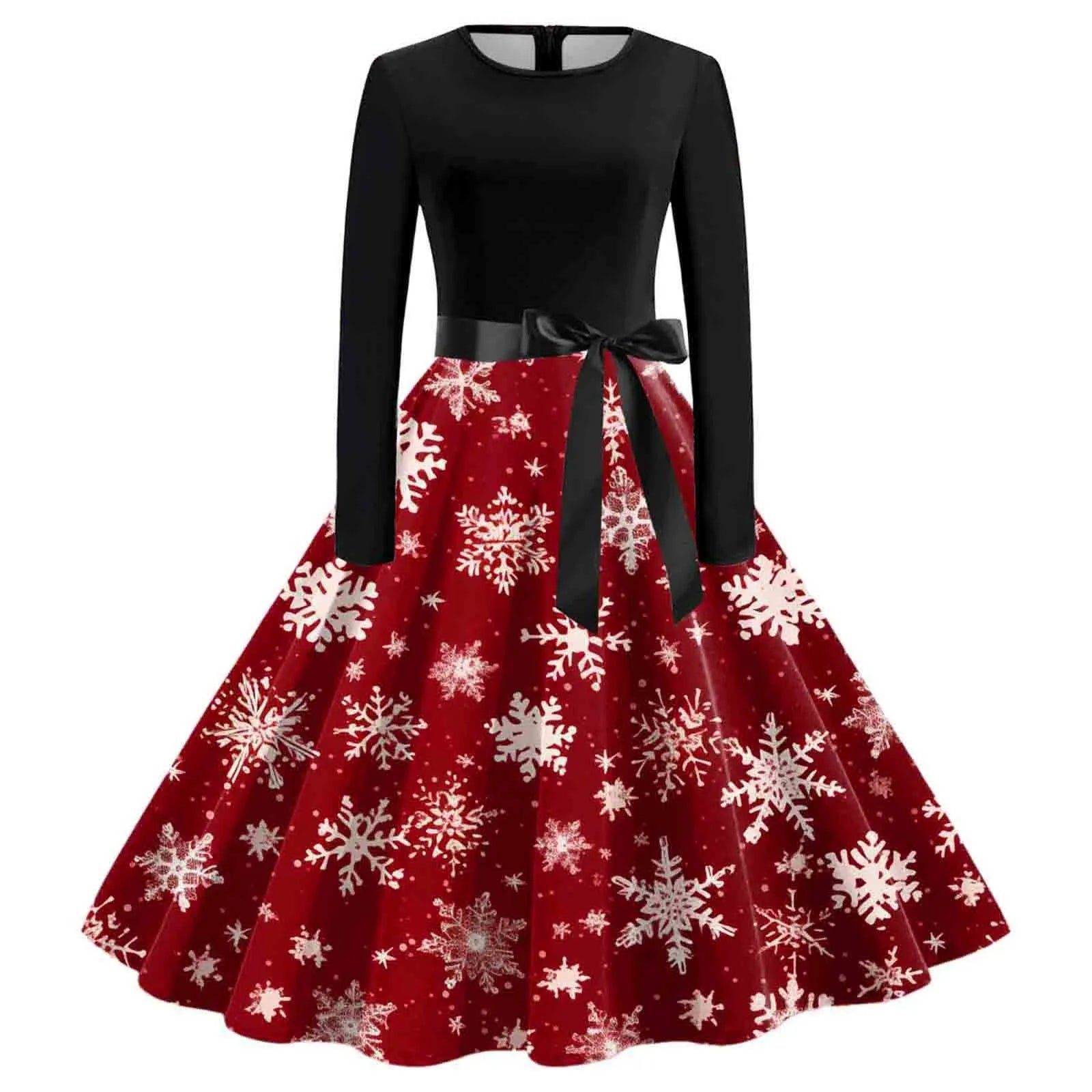 Festive Long Sleeve Christmas Tree Dress - Image 13