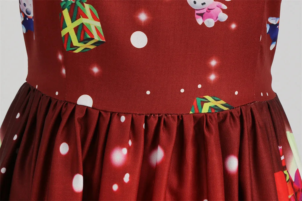 “Festive Snowflake Print Christmas Party Dress” - Image 45