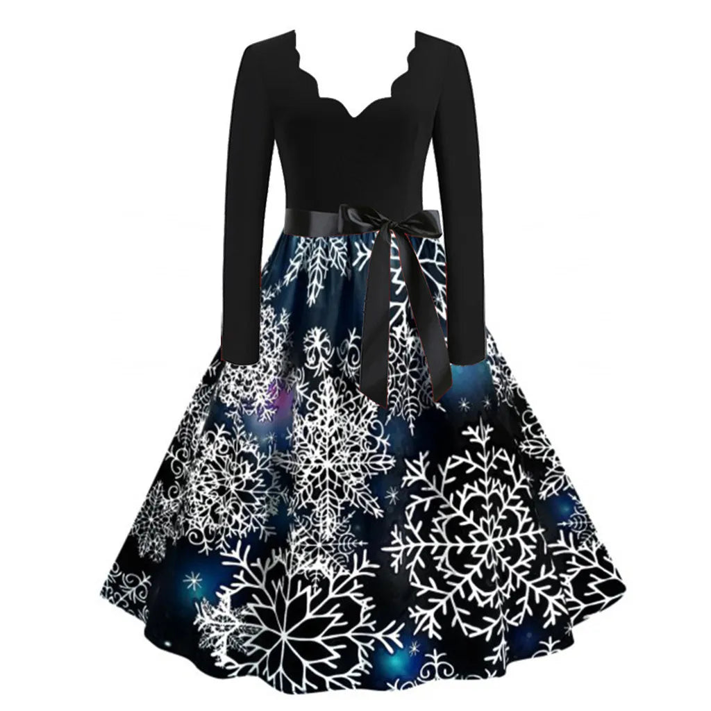 Chic Vintage Christmas Party Dress for Women - Image 3