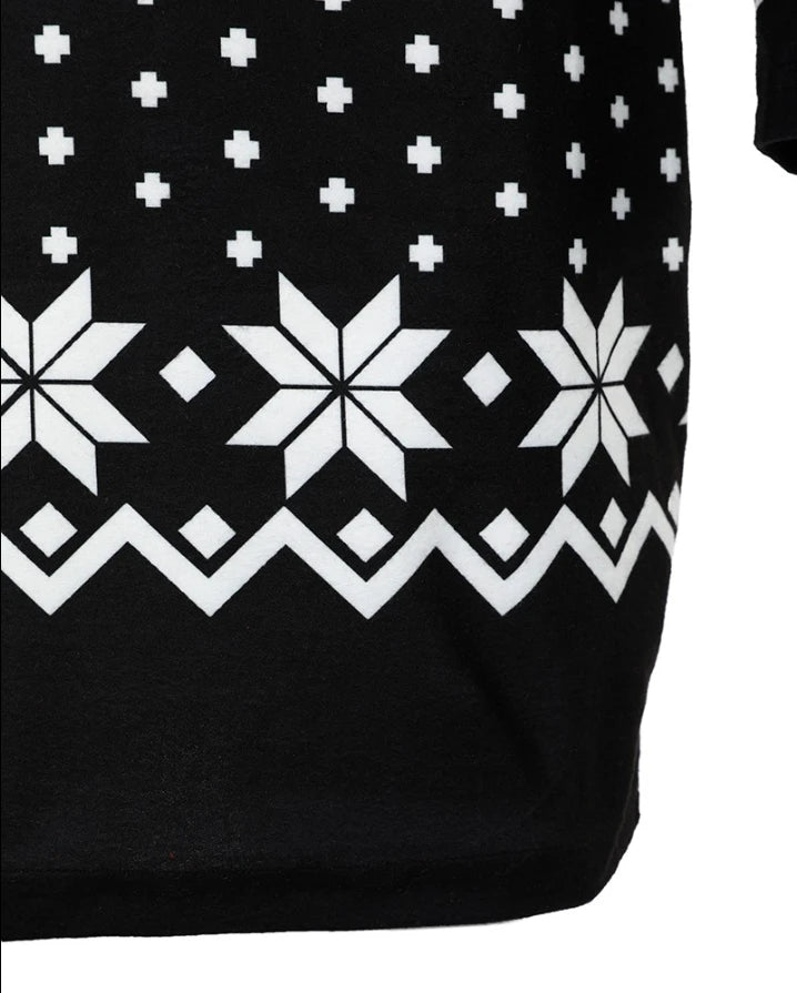 Festive Snowflake Elk Print Mini Dress - Image 5