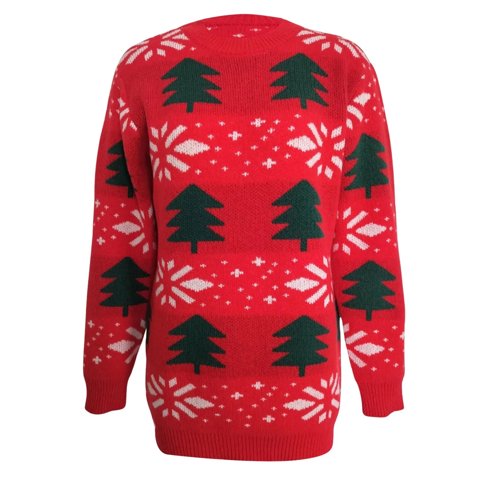 Festive Elk Print Christmas Sweater Dress - Image 11