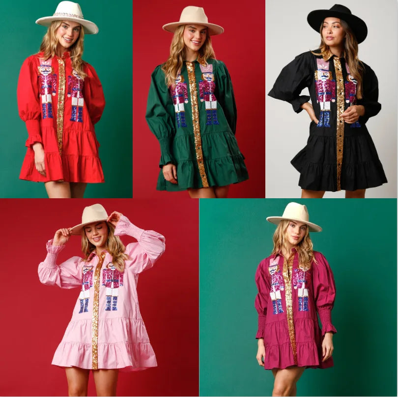 Festive Hooded Santa Dress with Belt & Skirt - Image 10