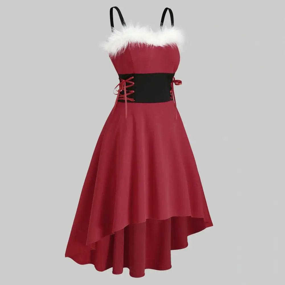 Cozy Off-Shoulder Christmas Swing Dress for Festivities - Image 5