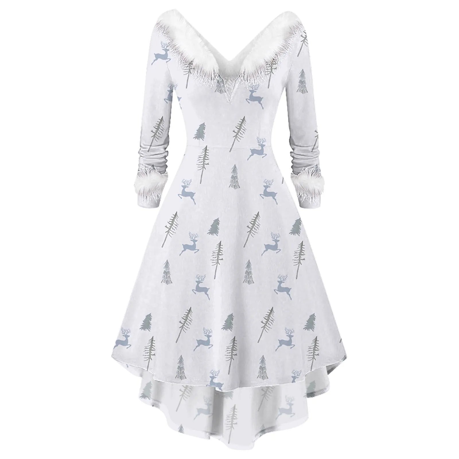 Chic Spliced Christmas Dress for Winter Parties - Image 16