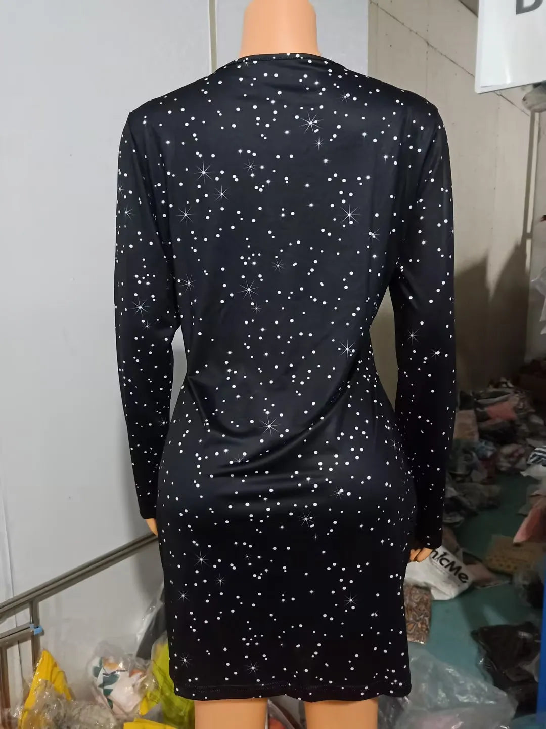 Glittery Christmas Wine Glass Mini Dress - Image 5