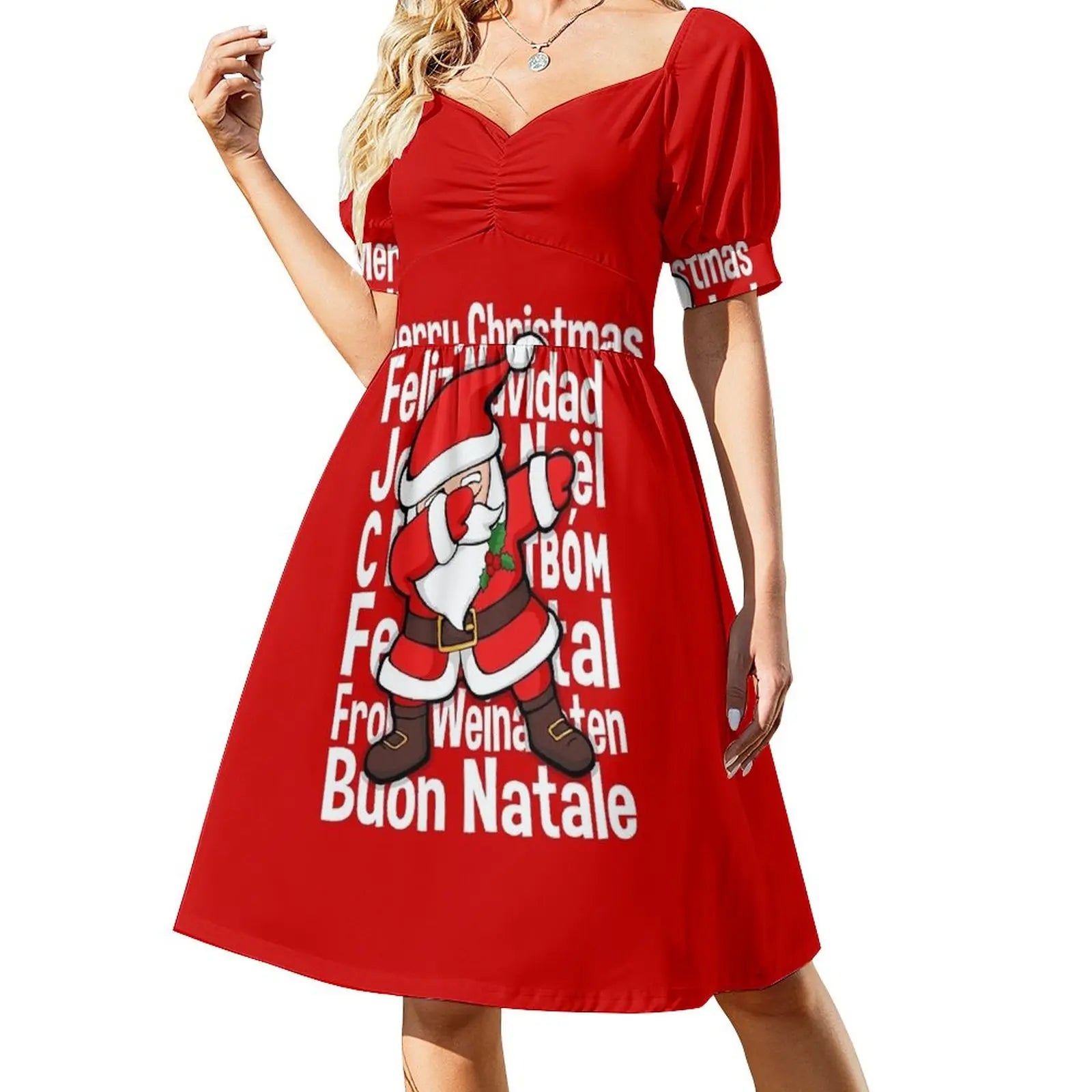 Dabbing Santa Summer Dress: Fun Christmas Gift!