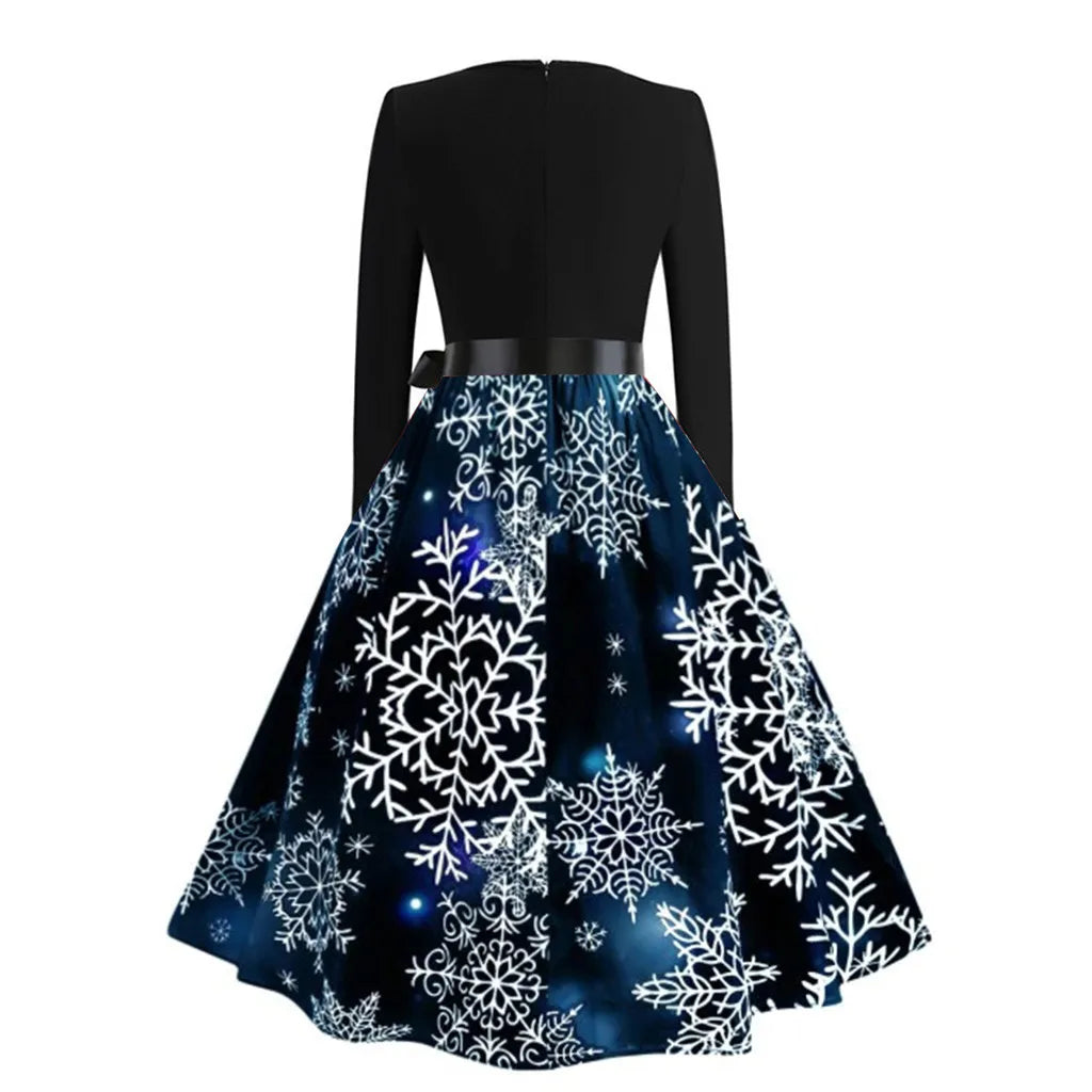 Chic Vintage Christmas Party Dress for Women - Image 4