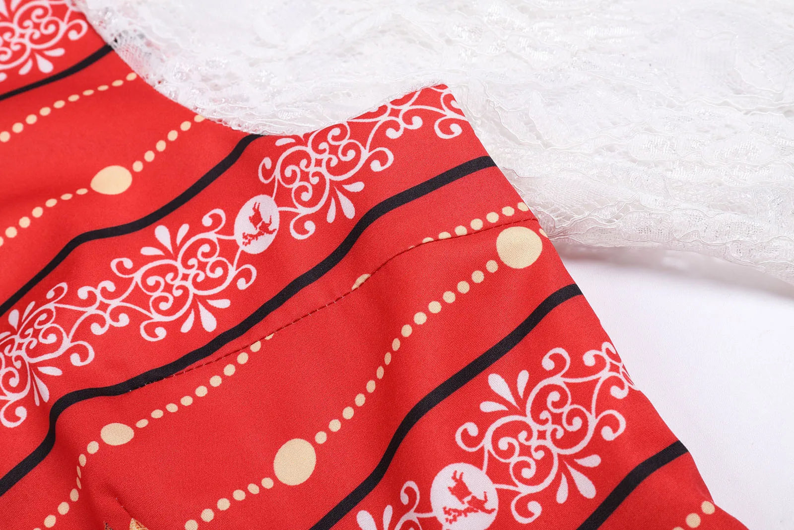 Vintage Lace Christmas Party Dress for Women - Image 5