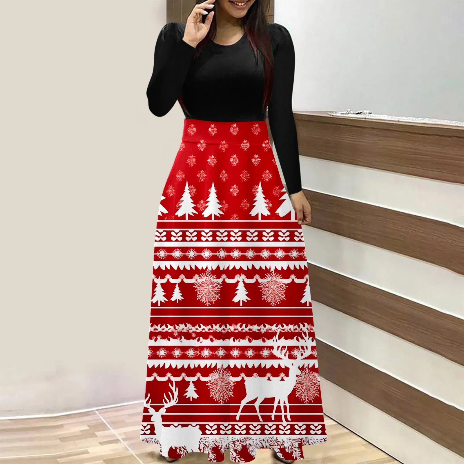 Chic Maxi Christmas Party Dress for Women - Image 3