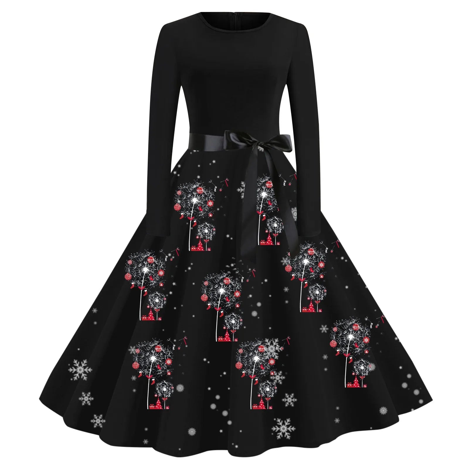 Chic Vintage 50s Swing Dress for Holiday Parties - Image 9