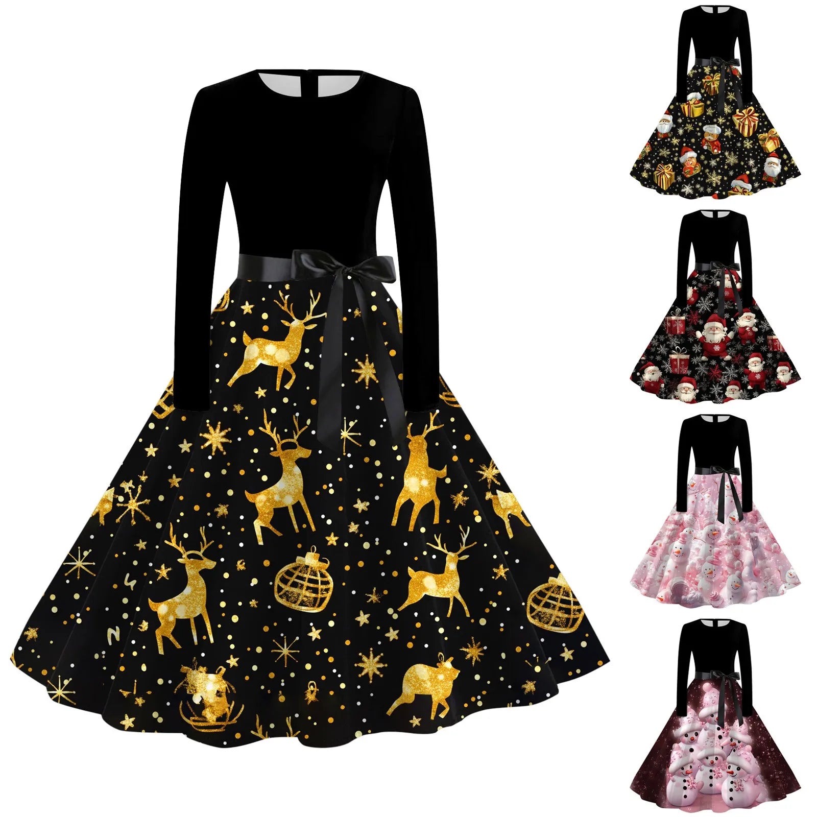 Vintage Christmas A-Line Dresses for Festive Moments - Image 3