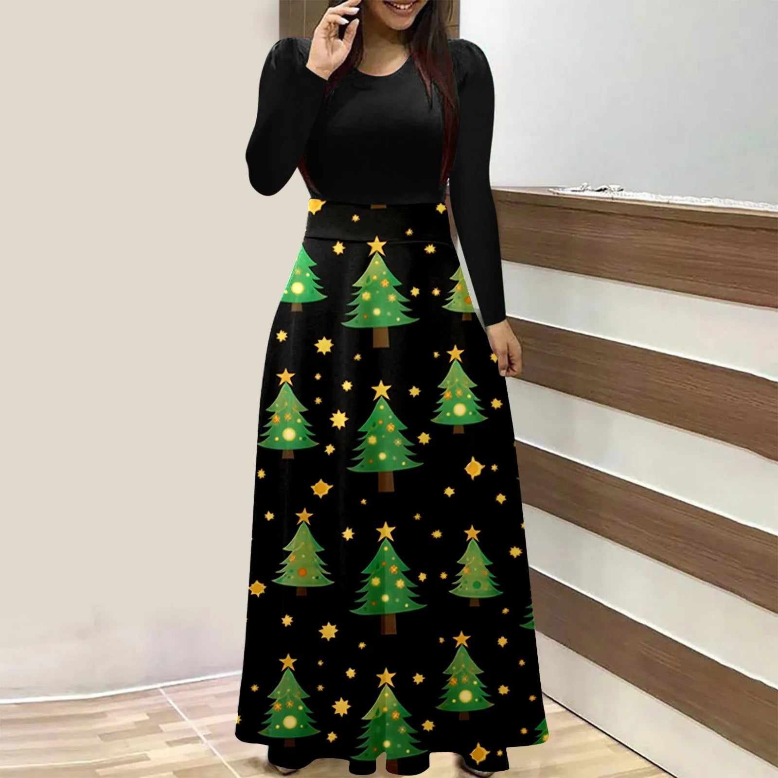 Chic Maxi Christmas Party Dress for Women - Image 5
