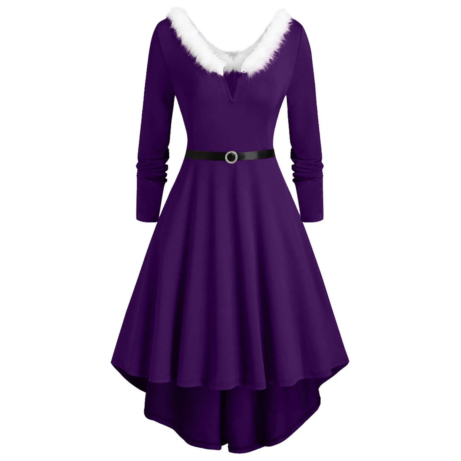 Plus Size Sexy V-Neck Christmas Dress - Image 4