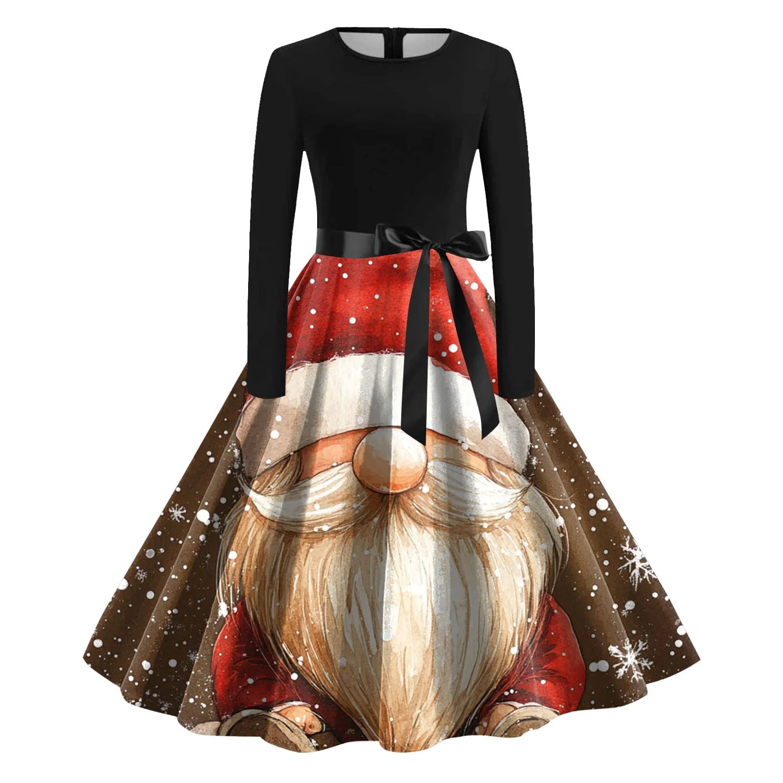 Festive Snowflake A-Line Long Dresses for Parties - Image 16