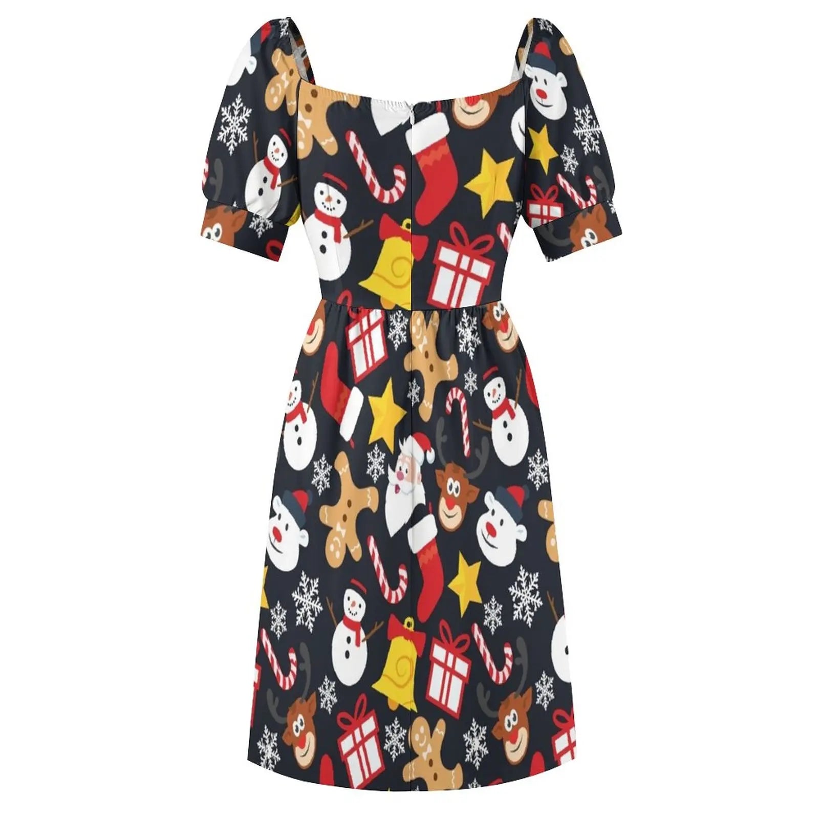 Elegant Christmas Collage Maxi Dress for Women - Image 5