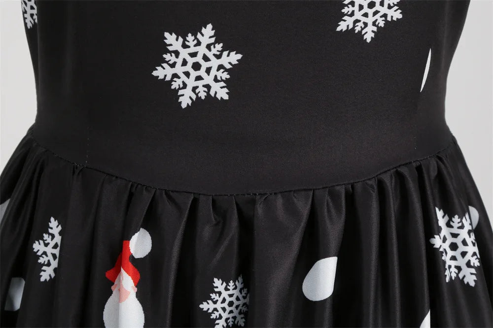 “Festive Snowflake Print Christmas Party Dress” - Image 86