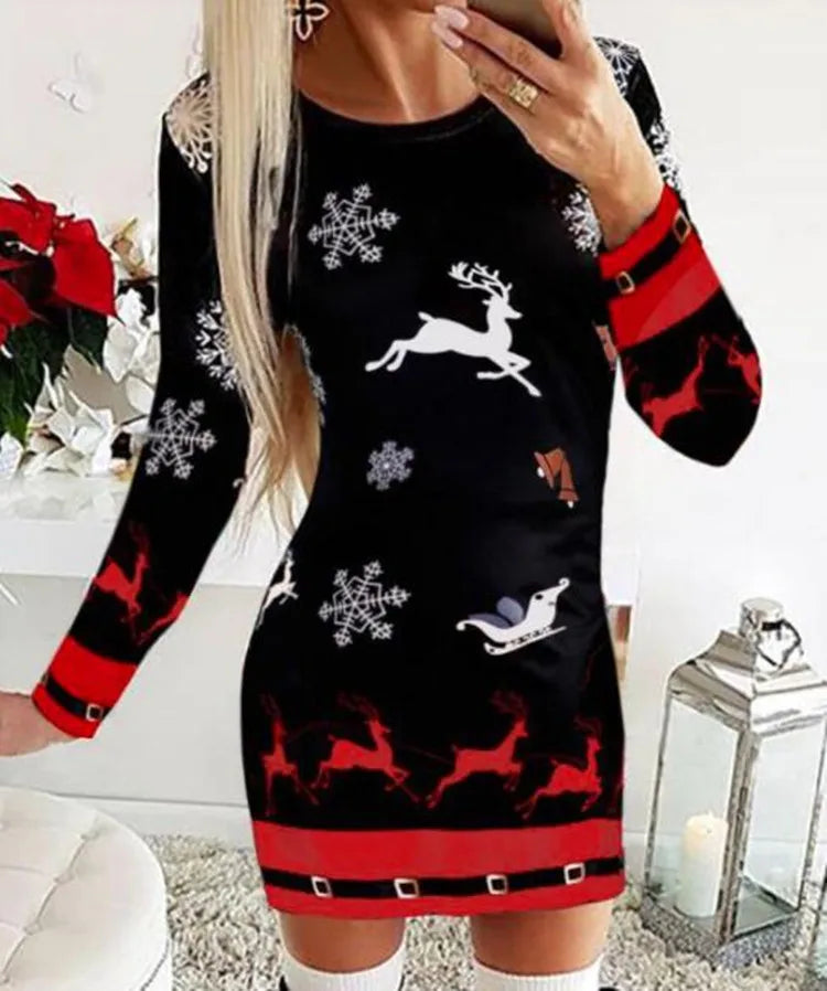Chic Plaid Print Christmas Mini Dress - Image 28