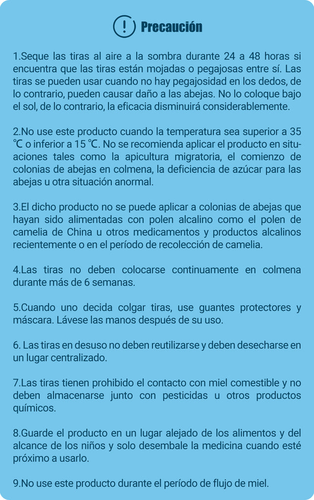 APIFLUVA Tiras para ácaros de abejas | Paquete de 10 unidades