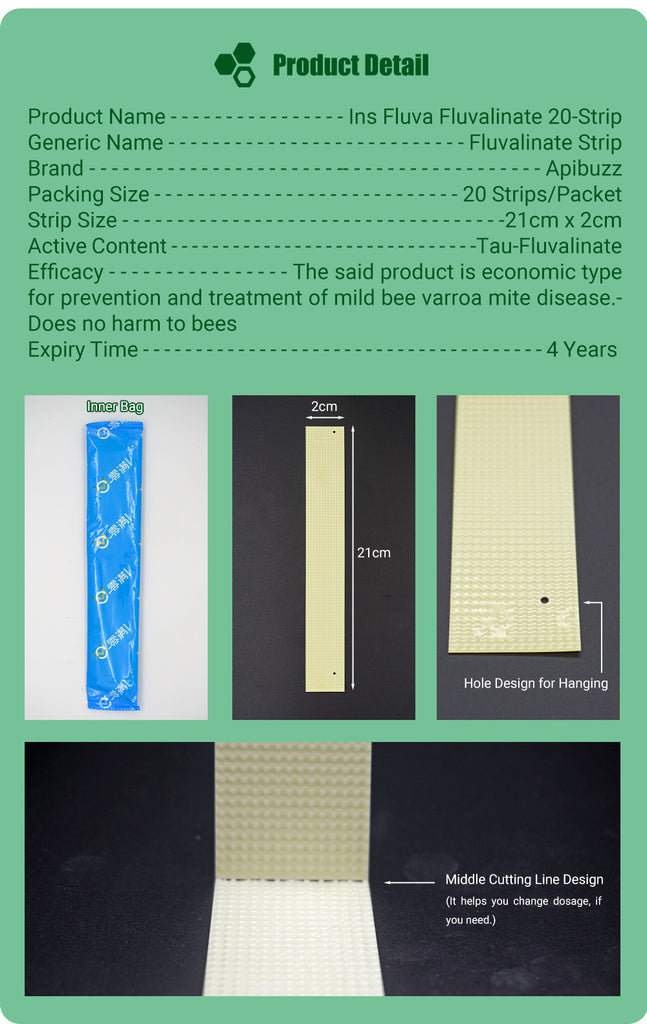 INS FLUVA Mite Strips for Bee Hive
