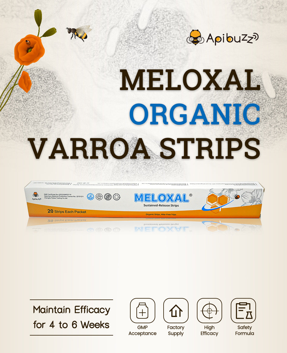 MELOXAL Hoge-Dosis Oxaalzuur Bijenmijt Behandeling Strips