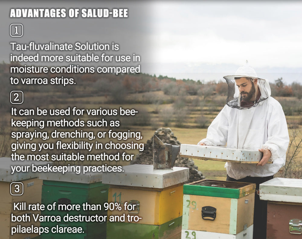 SALUD-BEE 20% EW Tau-fluvalinate Solution - antivarroa - varroa mite treatment - beekeeping