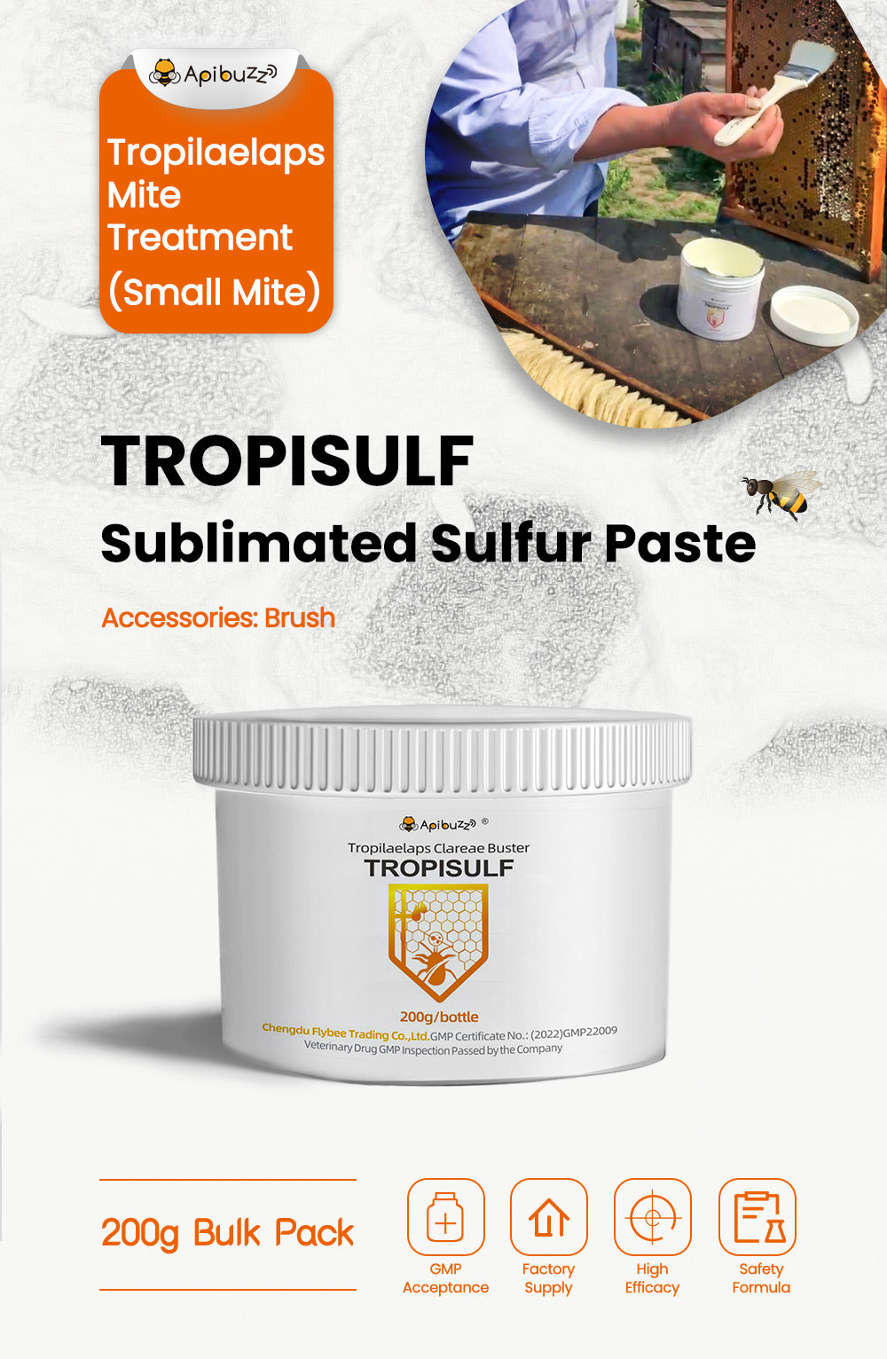 TROPISULF - сублимированная сера для лечения клеща Tropilaelaps