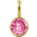 Light pink tourmaline round birthstone necklace