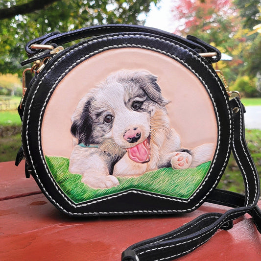 Made the leather keychain and painted my friend's dog on it 🐶 : r