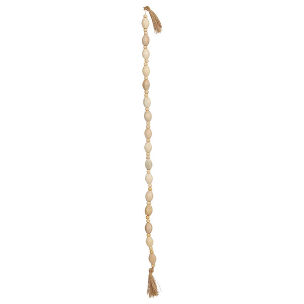 Sugarboo & Co. - Bead Strand with Cross - Grey + Natural Wood