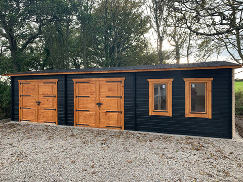 garage log cabin