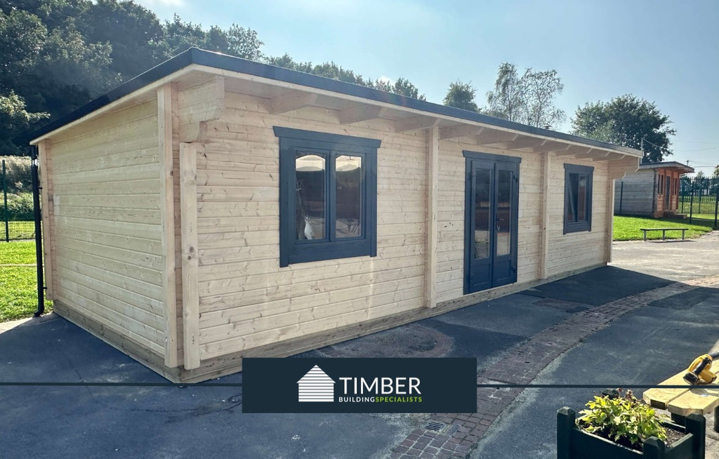 log cabin classroom for Malvern primary school