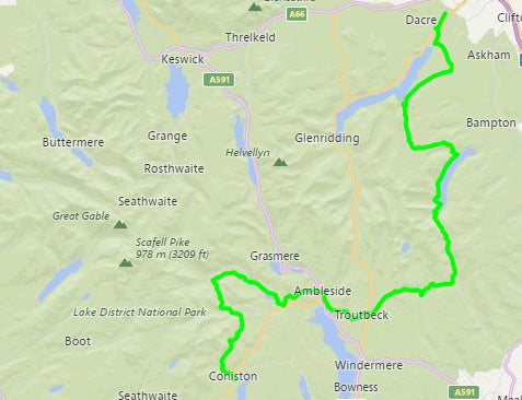 Lakeland 100 route