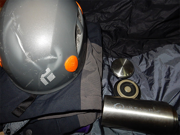 Climbing helmet and thermal mug
