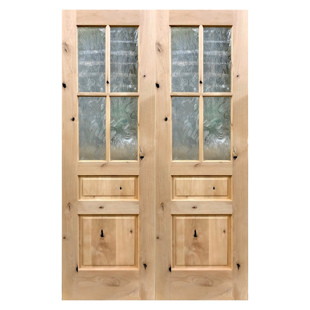 Primed Pine 15-Lite Glass Prehung Double Door 60 x 80 - Schillings