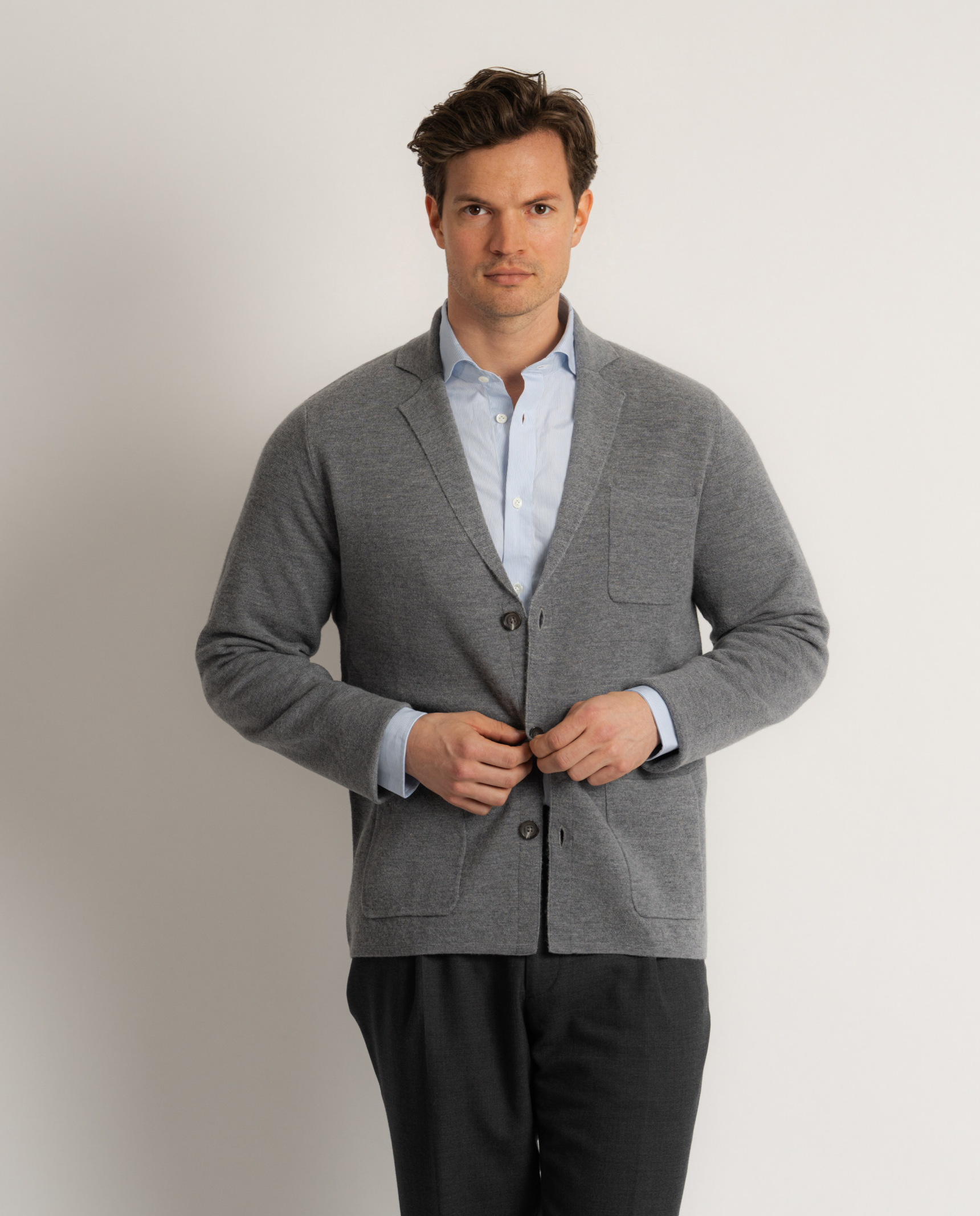 Merino Riviera Blazer - Grey