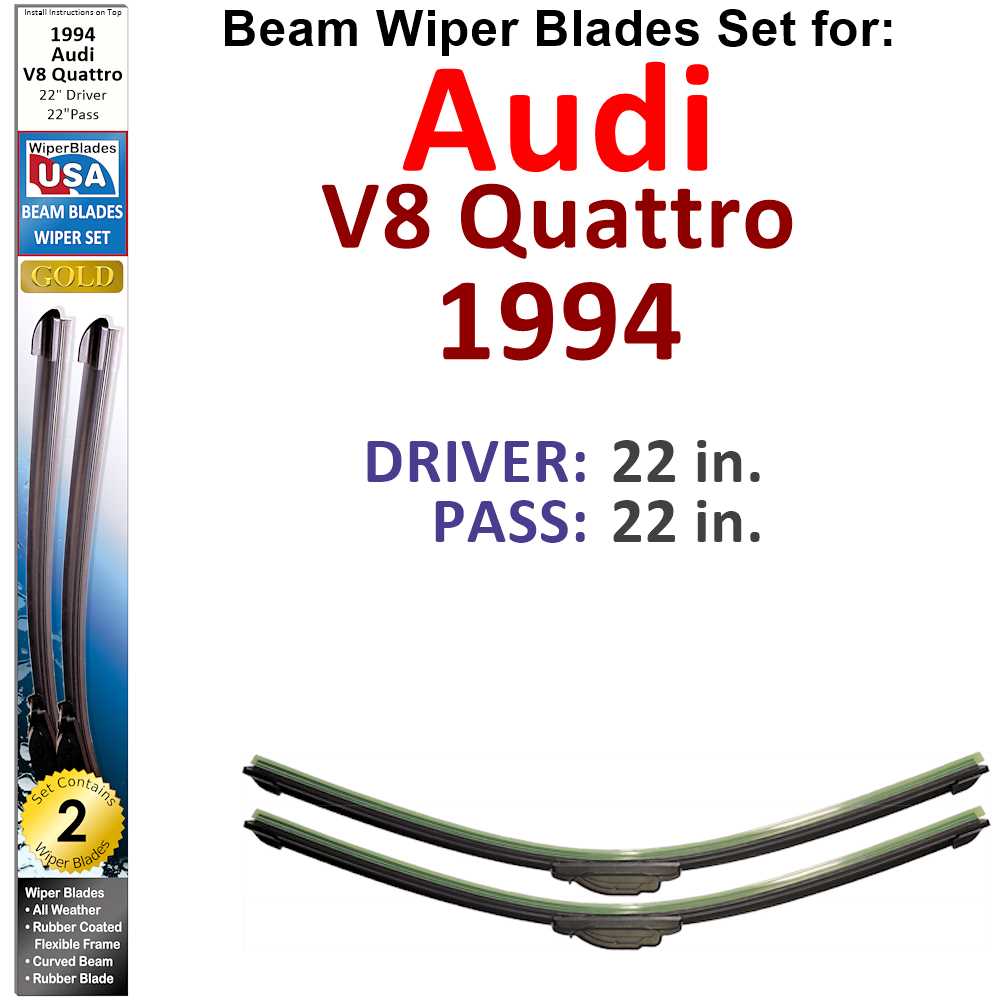 Beam Wiper Blades for 1994 Audi V8 Quattro